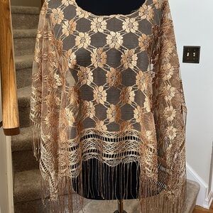 Elegant gold Lace shawl